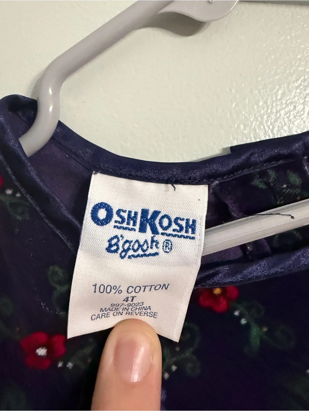 Vintage OshKosh B'gosh 4T Purple Floral Corduroy Sleeveless Jumper Dress Pockets